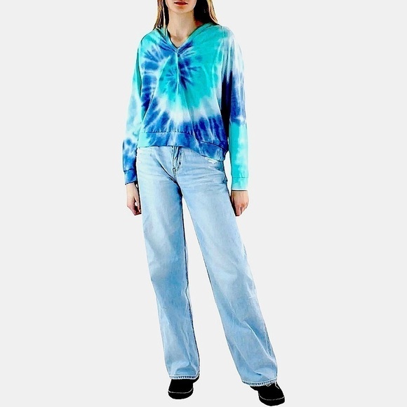 Anthropologie Blue Tie-Dye Hoodie - Picture 7 of 8